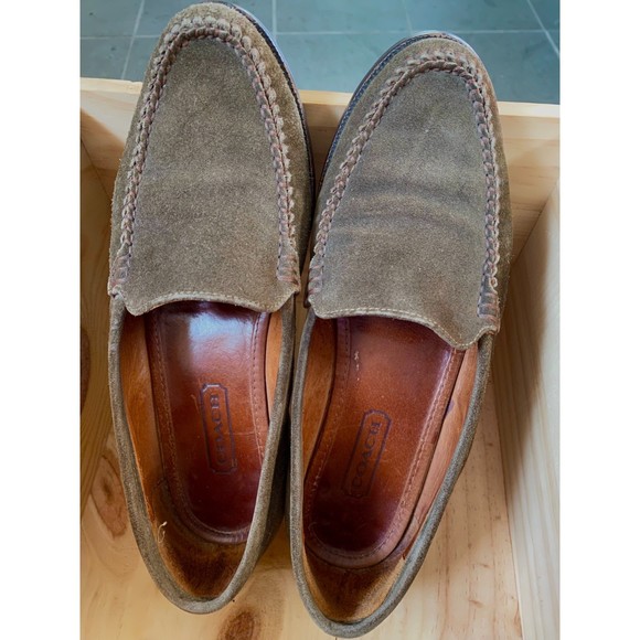 Coach Sage Green Suede Loafers Size 7 - Picture 7 of 9